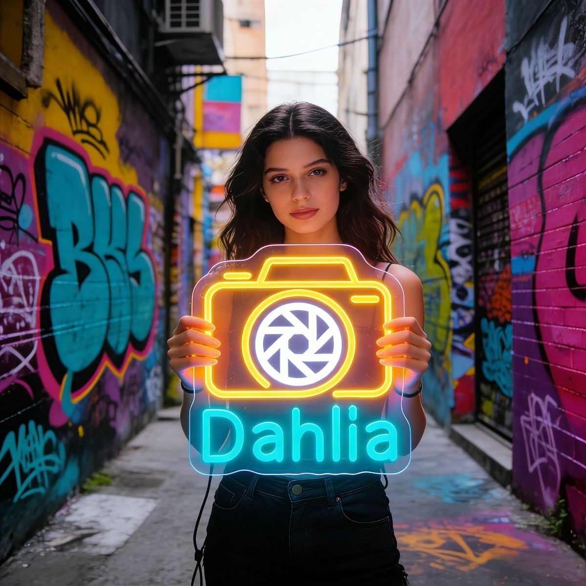 Vintage Photography Lighting - Insegna Luminosa al Neon a Forma