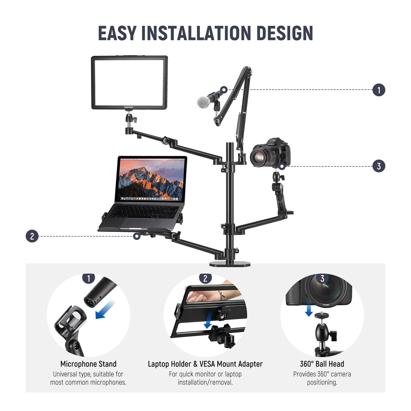 Photography Lighting Rig - Supporto da Tavolo NEEWER DS007 2026