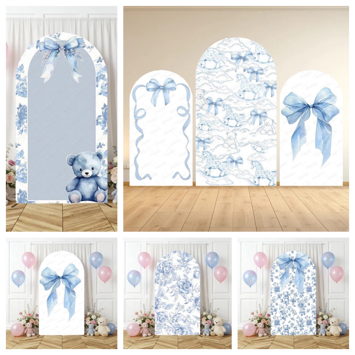 Photography Lighting Backdrop - Copertura per Arco Floreale Blu in