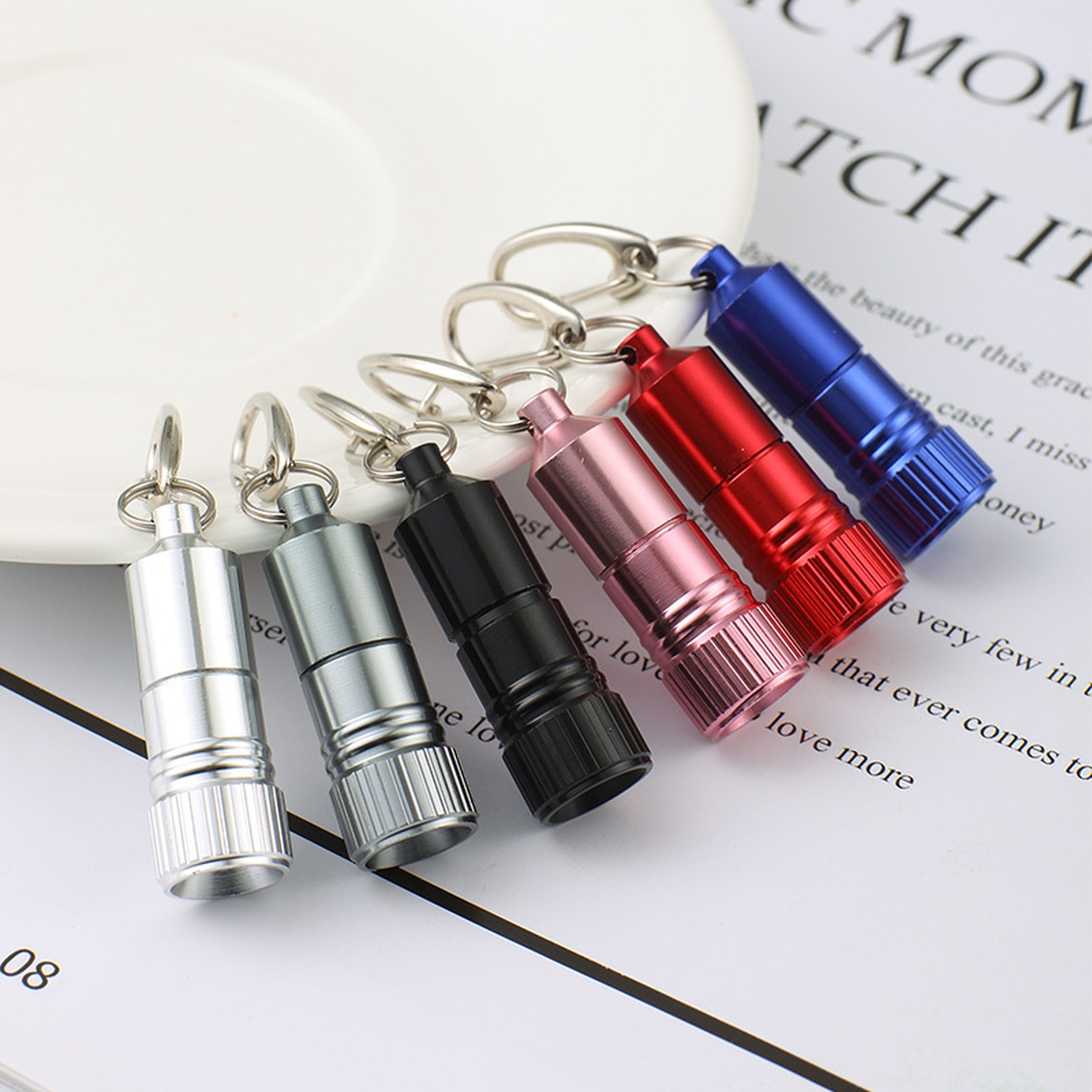 Led Ring Light 18 - ﻿ Mini Torcia Portachiavi Impermeabile, Piccola