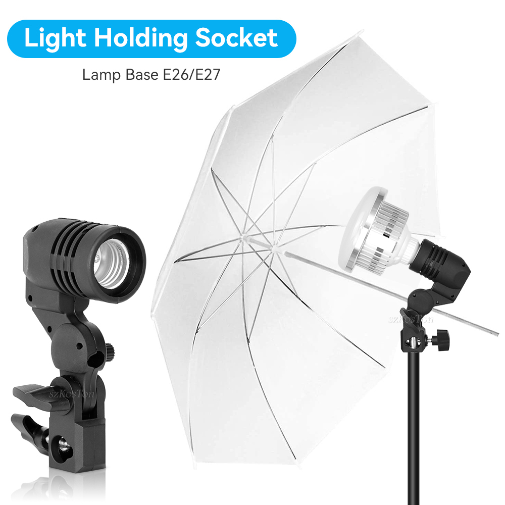 Photography Lighting Umbrella - 2PCS/1PC E27 Portalampada a testa singola