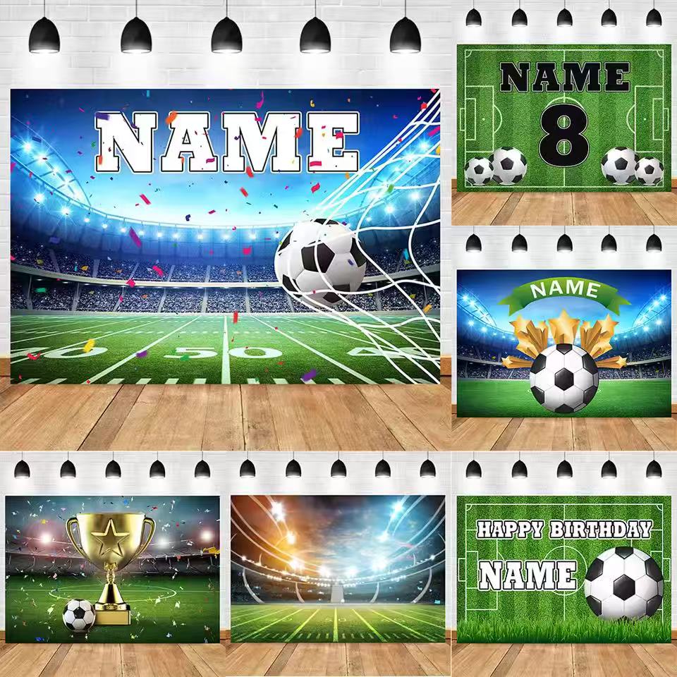 Photography Lighting Backdrop - Sfondo di calcio Personalizza nome Ragazzo