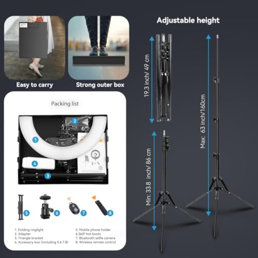 Kit Luce ad Anello da 18 Polli - Led Ring Light 18 recensione e prezzo