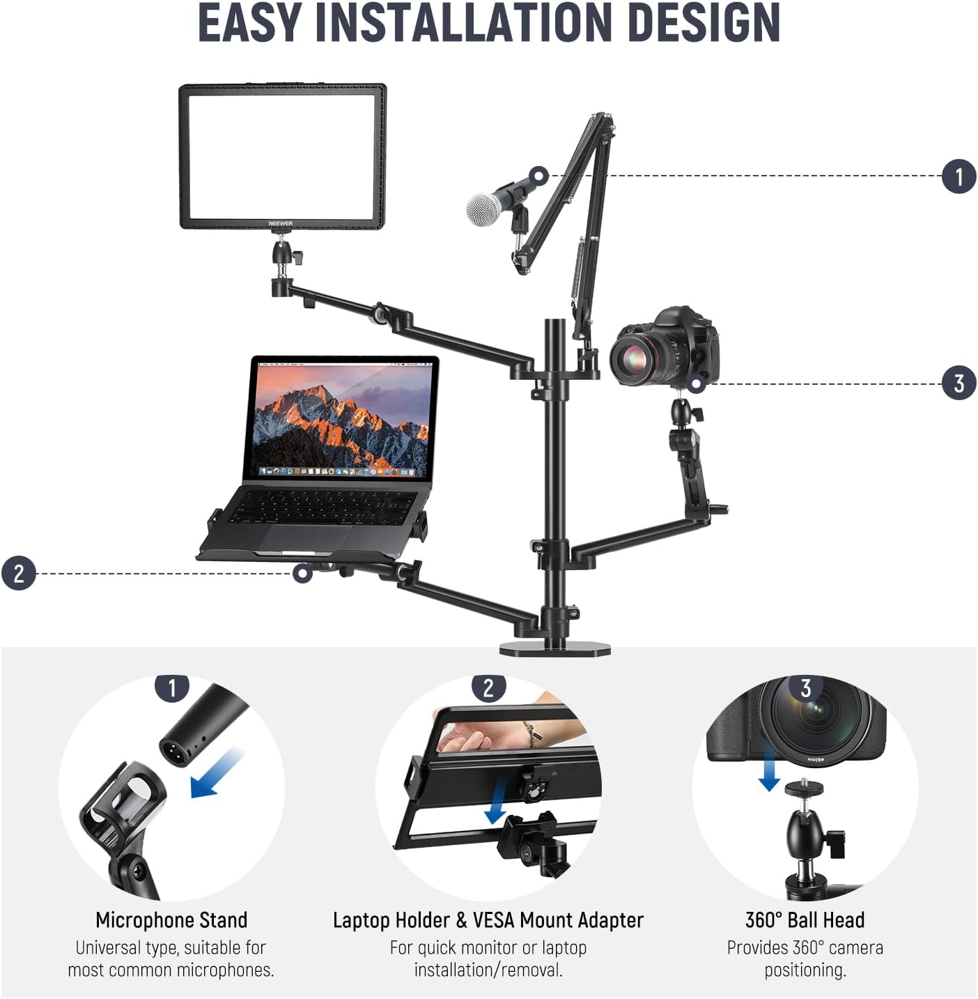 Supporto da scrivania per foto - Photography Lighting Rig recensione e prezzo